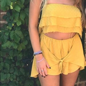 American Threads mustard 2 piece worn once